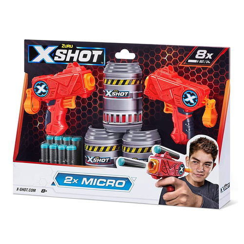 2pc Zuru X Shot Micro Dart Blasters w/ 8 Darts Kids 8y+