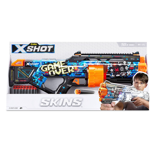 Zuru X-SHOT Skins Last Stand Blaster Toy Gun w/16 Darts Assorted 8+