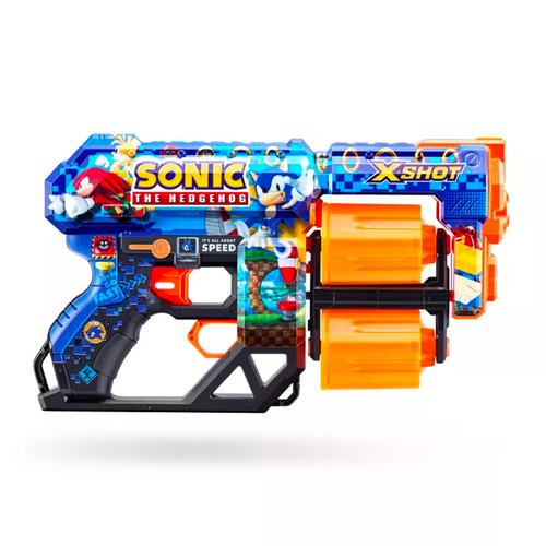 Zuru X-SHOT Skins Sonic the Hedgehog Blaster Toy Gun w/12 Darts 8+ Assorted
