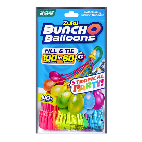 3PK Zuru Bunch O Balloons Tropical Party Self Sealing Water Balloons 3+