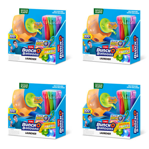 4PK Zuru Bunch O Balloons Launcher w/ 100 Water Balloons 3y+