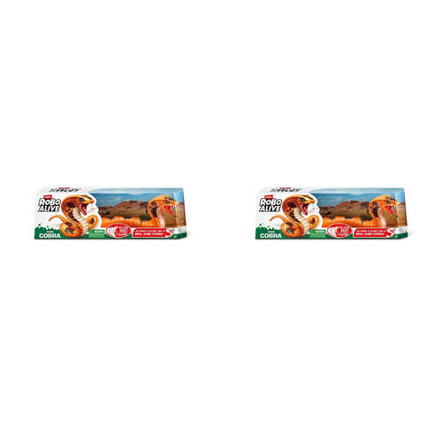 2PK Zuru Robo Alive Cobra 44.5cm Action Figure Toy Orange 3y+