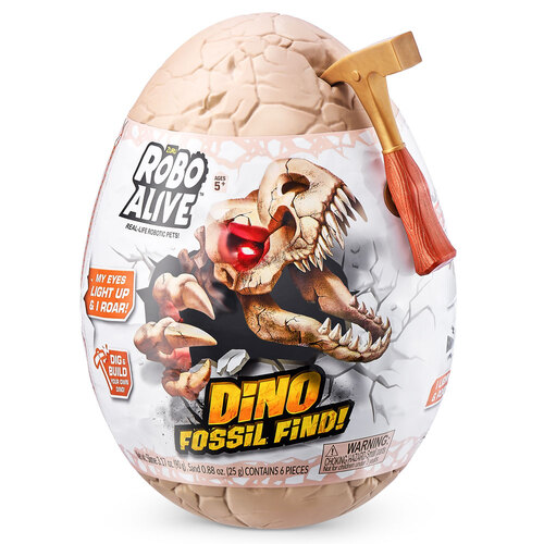 Zuru Robo Alive Dino Fossil Find Surprise Egg Toy Assorted 5+