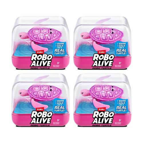 4PK Zuru Robo Alive Turtle Action Figure Kids/Children - 3y+ Assorted
