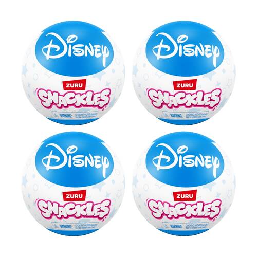 4PK Zuru Snackles 5In Capsule Disney Soft Toy Plush Kids/Children - 3y+ Assorted