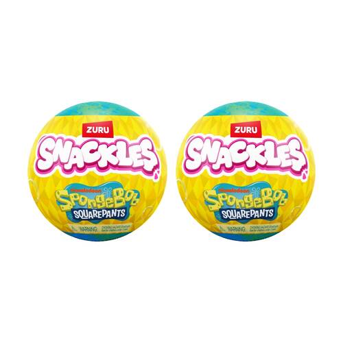 2PK Zuru Snackles 5In Capsule Spongebob Squarepants Soft Toy Kids - 3y+ Assorted