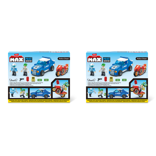 2x 125pc ZURU Max Build City Police Playset Bricks Kids Toy 6y+