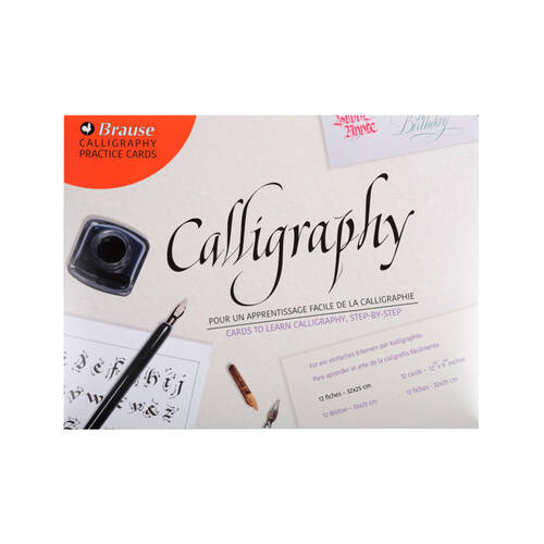 12pc Brause Calligraphy Lettering Tracing Paper Practice Cards 25x32cm