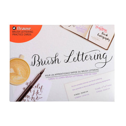 15pc Brause Brush Lettering Tracing Paper Practice Cards Set A4 180gsm