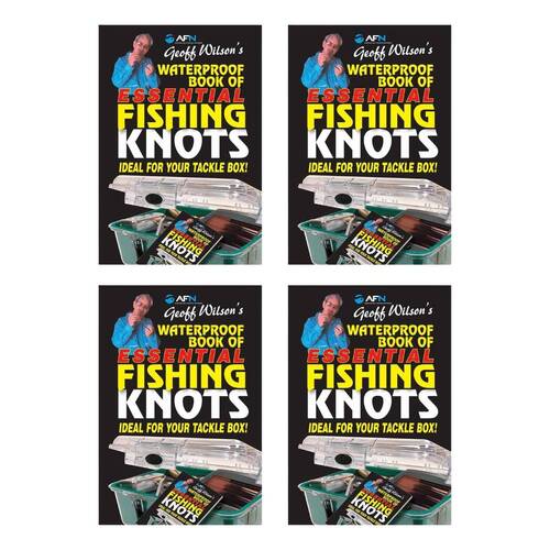 4PK AFN Geoff Wilsons Waterproof Book of Basic Fishing Knots 15x11cm