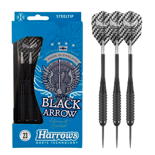 3pc Harrows Black Arrow Brass Steel Tip Darts