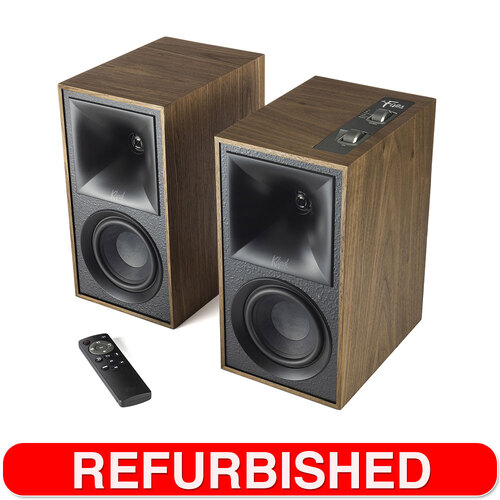 2pc Klipsch The Fives Powered Monitor/Bookshelf Speakers Wireless/Bluetooth Walnut