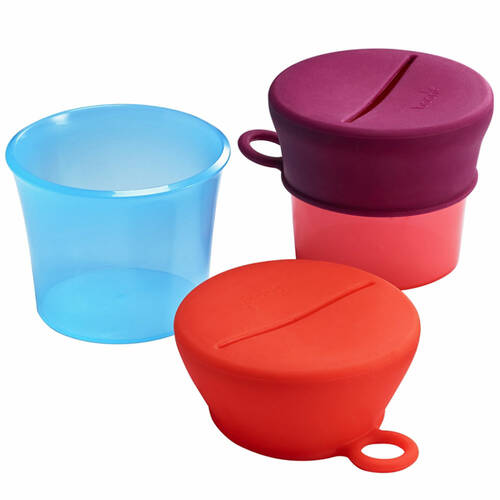 Boon Snug Silicone Snack Lid w/ Cup Pink