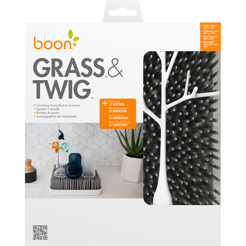 Boon GRASS Gray & TWIG White Combo Kitchen Drying Rack Set