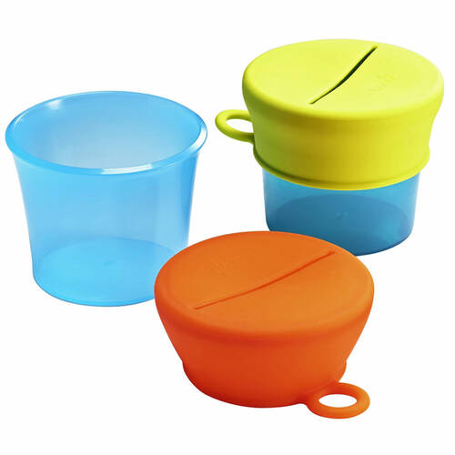 Boon Snug Silicone Snack Lid w/ Cup Blue