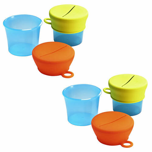 2PK Boon Snug Silicone Snack Lid w/ Cup Blue
