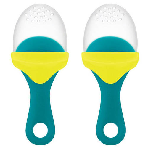 2PK BOON Pulp Silicone Feeder - 6m+ - Green/Blue
