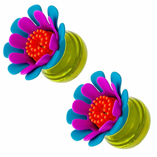 2PK Boon Forb Mini Soap Dispensing Silicone Dish Brush Blue