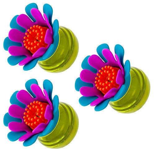 3PK Boon Forb Mini Soap Dispensing Silicone Dish Brush Blue