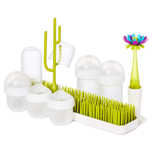 Boon Nursh Silicone Baby Bottle & Drying Rack Bundle