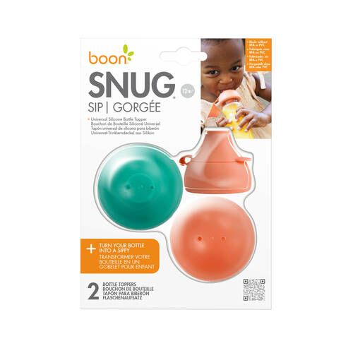 2PK Boon Snug Silicon Universal Sippy Cup Bottle Topper w/Travel Case 1y+ 