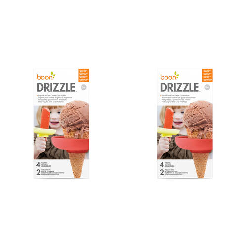 2x 4pc Boon Drizzle Silicone Popsicle & Ice Cream Cone Holder Pack