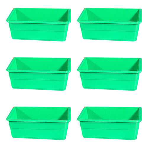 6PK ShowMaster Small Rectangle Seed Cup Bird Feeder/Waterer - Green