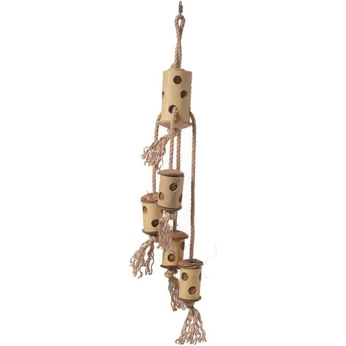 Nature Island 60x14cm Hanging Bamboo Climb & Forage Bird Pet Cage Toy