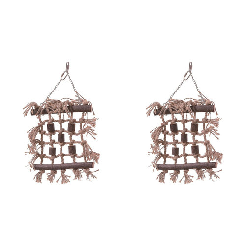 2x Nature Island 24cm Hanging Jute Canopy Pet Bird Cage Toy Small