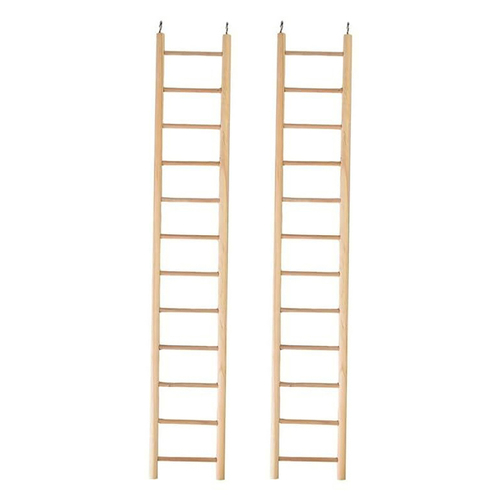 2x Nature Island 57cm Plain Wooden 12 Step Bird Pet Toy Ladder