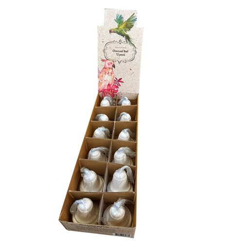12PK Nature Island Charcoal Bell Bird/Pet Mineral Fun Treat Toy