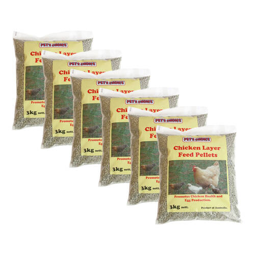6PK Pets Choice Chicken Layer Pellets Pet Supplies 3kg 34x28x8cm