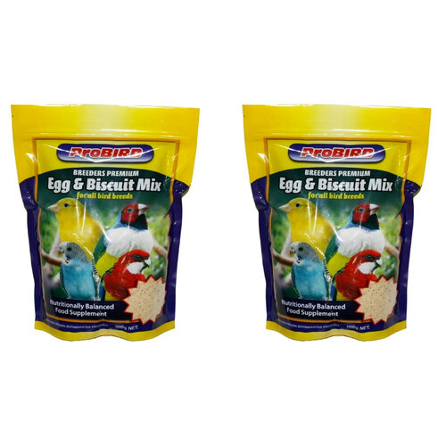 2PK ProBird Breeders Premium Egg & Biscuit Mix Meal Supplement 600G
