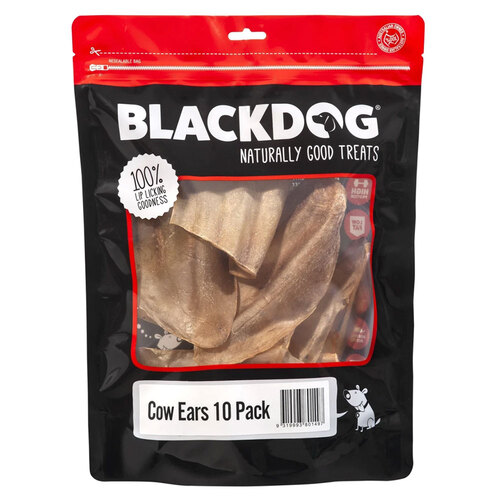 10pc Blackdog Naturally Good Treats Cow Ears