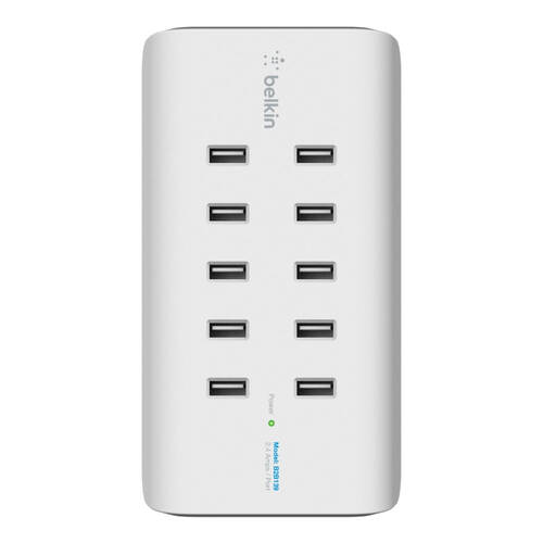 Belkin RockStar 10-Port 2.4A USB Charging Station White