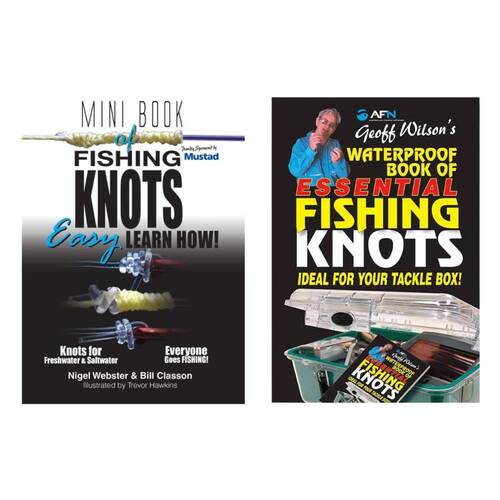 3pc AFN Mini Book of Knots & Rigs/Waterproof Spiral & Fishing Knots Combo Set