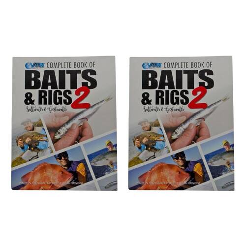 2PK AFN Fishing Baits & Rigs 2 Salt/Freshwater Fish Tackle Guide 28.5x22.5cm