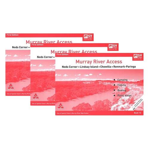 3PK  Murray River Access Book #10 Fishing Guide 24-Pages 29.5x21cm - Red
