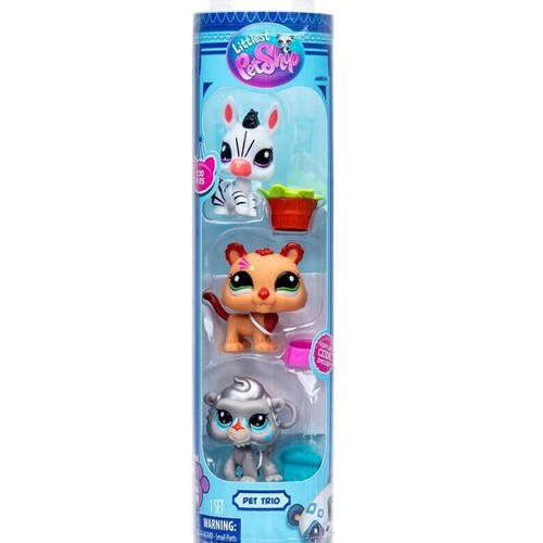 3pc Littlest Pet Shop Mini Animal Figure Toys S2 in Tube Assorted Kids 4y+