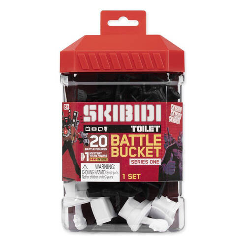 20pc Skibidi Toilet Plastic Battle Bucket Action Figures Kids 8y+