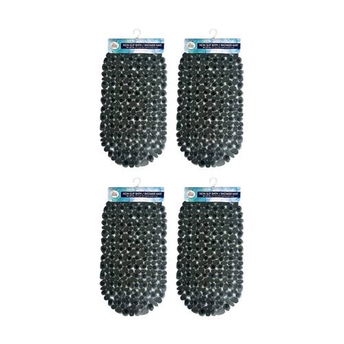 4PK Divine Living Non Slip Bath/Shower Mat w/Suction Cups 34x67cm Assorted