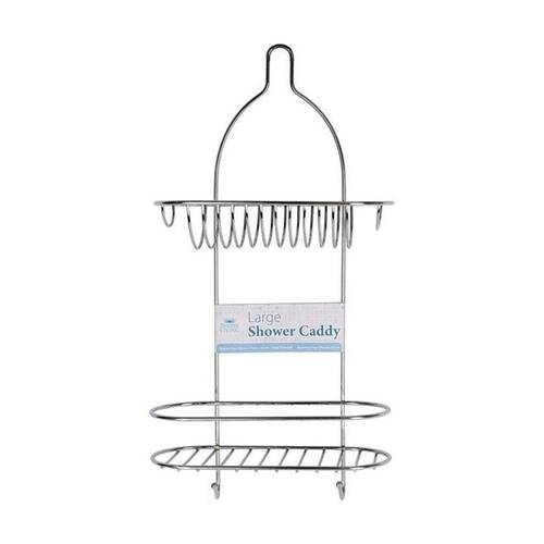 Divine Living Shower Caddy Chrome Storage Organiser 26x11x51cm Silver