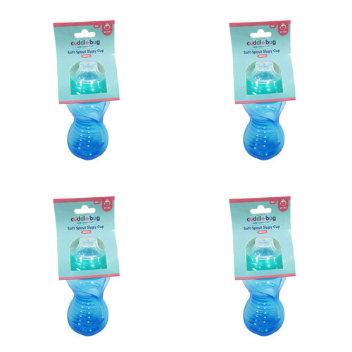 4PK Cuddle Bug Baby Soft Spout Sippy Cup 280ml Pink/Blue