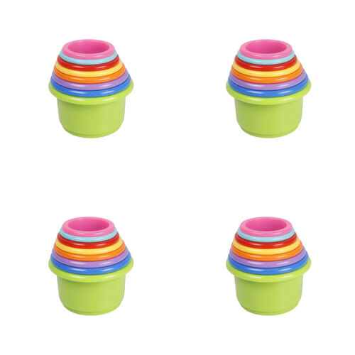 4x 8pc Cuddle Bug Toddler Stacking Cups 30x8.4x8.4cm Assorted 