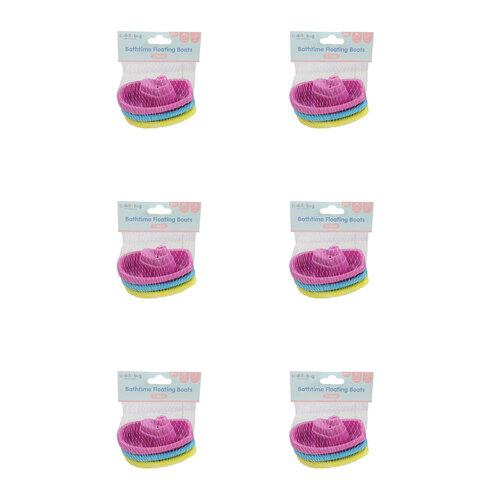 6x 3pc Cuddle Bug Kids Bath Time Floating Boats 3 Assorted Colours