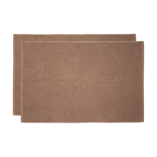 2pc Bambury Ultra soft Angove Bath Mat 50x80cm Woodrose Cotton Woven