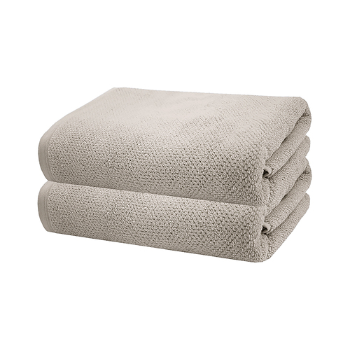 2pc Bambury Ultra soft Angove Bath Sheet 80x160cm Pebble Cotton Woven
