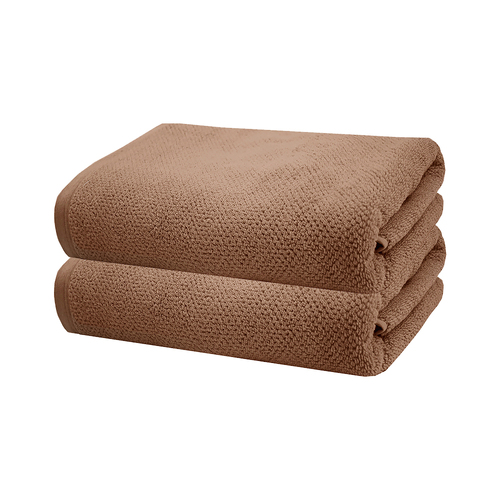 2pc Bambury Ultra soft Angove Bath Sheet 80x160cm Woodrose Cotton Woven