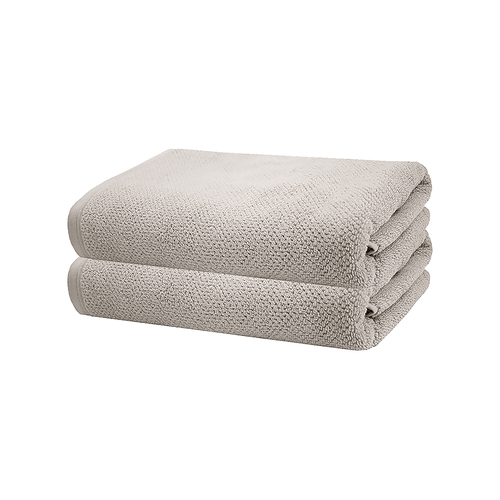 2pc Bambury Ultra soft Angove Bath Towel 70x140cm Pebble Cotton Woven