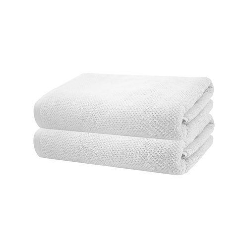 2pc Bambury Ultra soft Angove Bath Towel 70x140cm White Cotton Woven